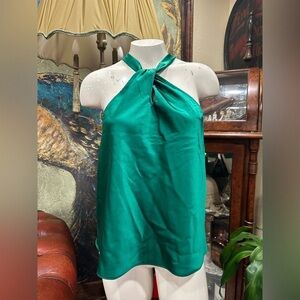 Sleek Teal Halter Blouse